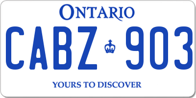 ON license plate CABZ903