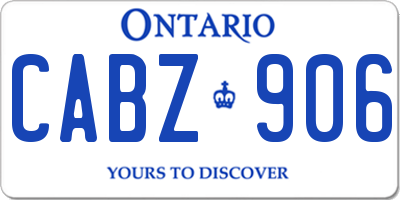 ON license plate CABZ906