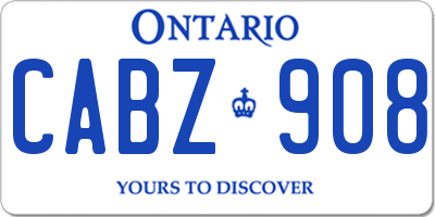 ON license plate CABZ908