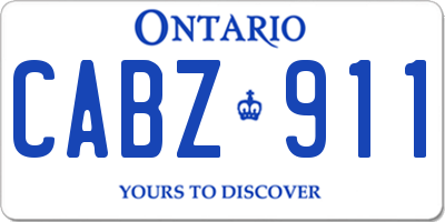 ON license plate CABZ911