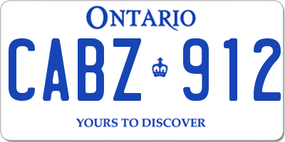 ON license plate CABZ912