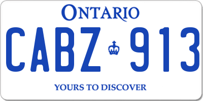 ON license plate CABZ913