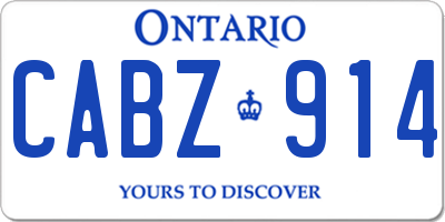 ON license plate CABZ914