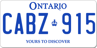 ON license plate CABZ915