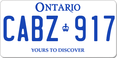 ON license plate CABZ917