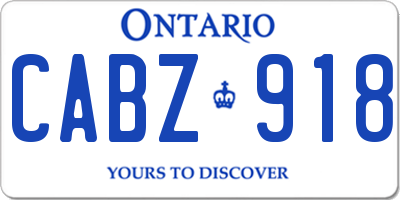 ON license plate CABZ918