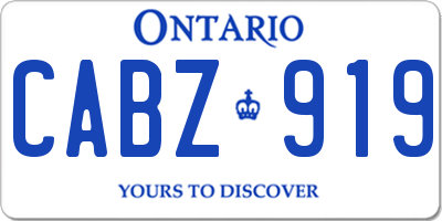 ON license plate CABZ919