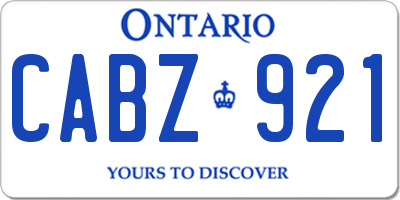 ON license plate CABZ921