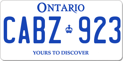 ON license plate CABZ923