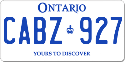 ON license plate CABZ927