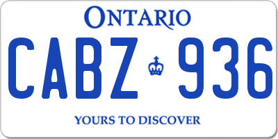 ON license plate CABZ936