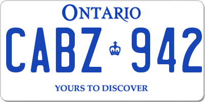 ON license plate CABZ942