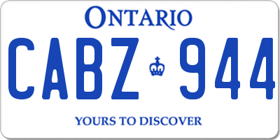 ON license plate CABZ944