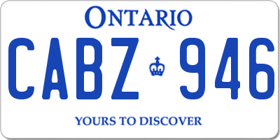 ON license plate CABZ946