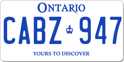 ON license plate CABZ947