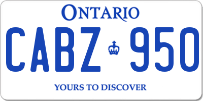 ON license plate CABZ950