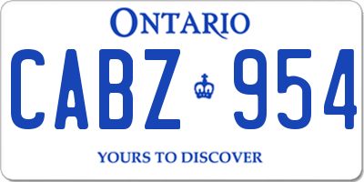 ON license plate CABZ954