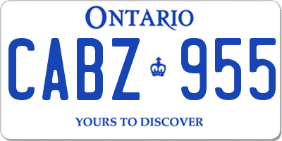 ON license plate CABZ955