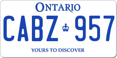 ON license plate CABZ957