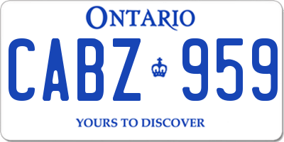 ON license plate CABZ959