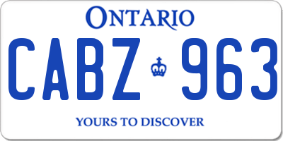 ON license plate CABZ963