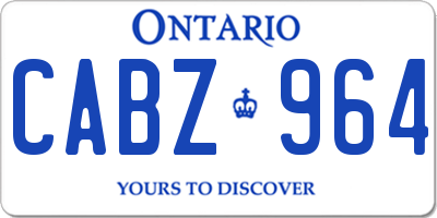 ON license plate CABZ964