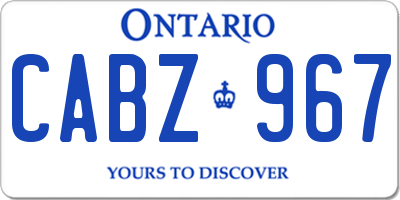 ON license plate CABZ967