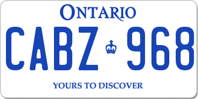 ON license plate CABZ968