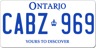 ON license plate CABZ969