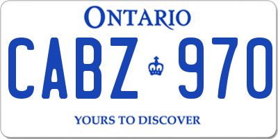 ON license plate CABZ970