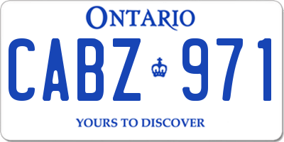 ON license plate CABZ971