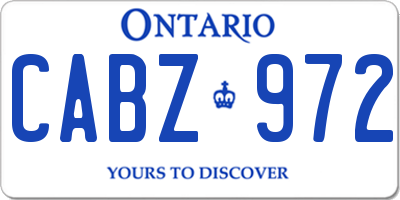 ON license plate CABZ972