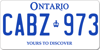 ON license plate CABZ973