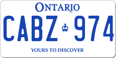 ON license plate CABZ974