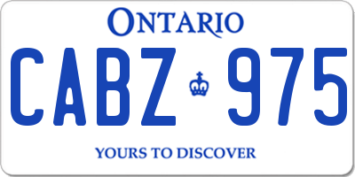 ON license plate CABZ975