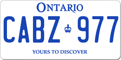 ON license plate CABZ977