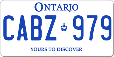 ON license plate CABZ979