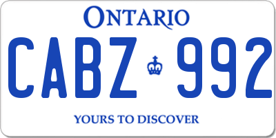 ON license plate CABZ992