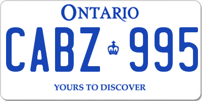 ON license plate CABZ995