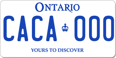 ON license plate CACA000