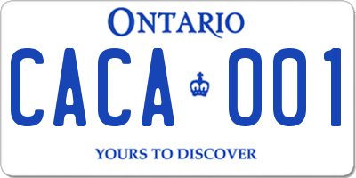 ON license plate CACA001