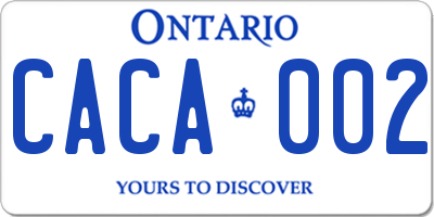 ON license plate CACA002