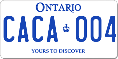 ON license plate CACA004