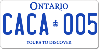 ON license plate CACA005