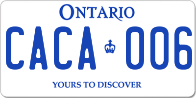 ON license plate CACA006