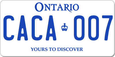 ON license plate CACA007