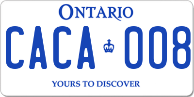 ON license plate CACA008