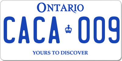 ON license plate CACA009