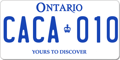 ON license plate CACA010