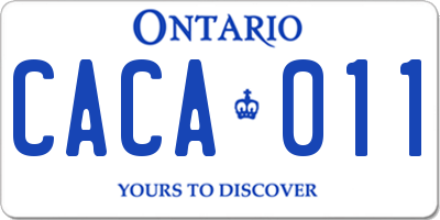 ON license plate CACA011